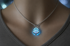 Women's Fashion Lotus Butterfly Pendant Necklace - Blue