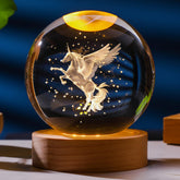 Elegant 3D Crystal Ball Lamp with Soft Ambient Light