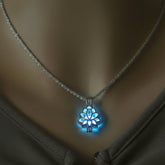 Women's Fashion Lotus Butterfly Pendant Necklace - Blue