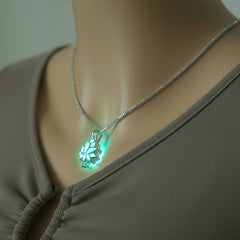 Women's Fashion Lotus Butterfly Pendant Necklace - White