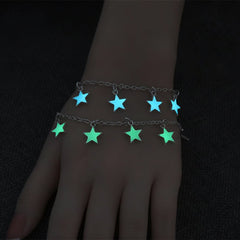 Luminous Butterfly Alloy Figaro Bracelet set of 2