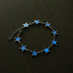 Luminous Butterfly Alloy Figaro Bracelet set of 2