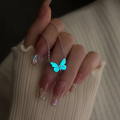 Luminous Butterfly Necklace and Bracelet Set