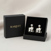 Panda Love Duo Crystal Studs Earrings with Giftbox
